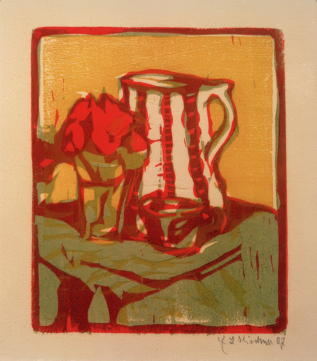 Martwa natura z dzbanem i kwiatami autorstwa Ernst Ludwig Kirchner