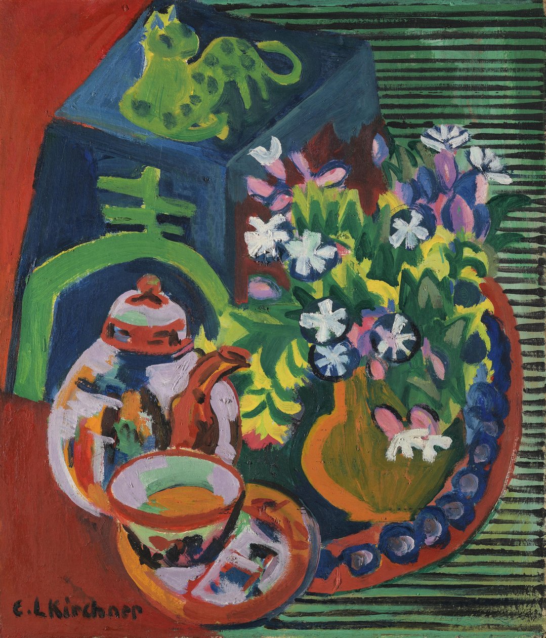 Martwa natura z chińską porcelaną autorstwa Ernst Ludwig Kirchner