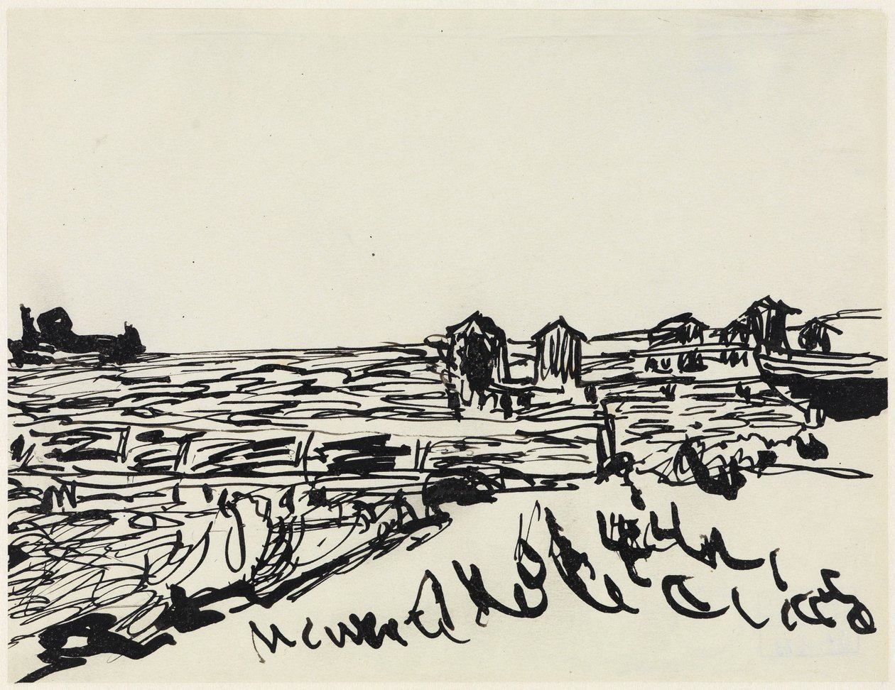 Plaża z wozami kąpielowymi autorstwa Ernst Ludwig Kirchner