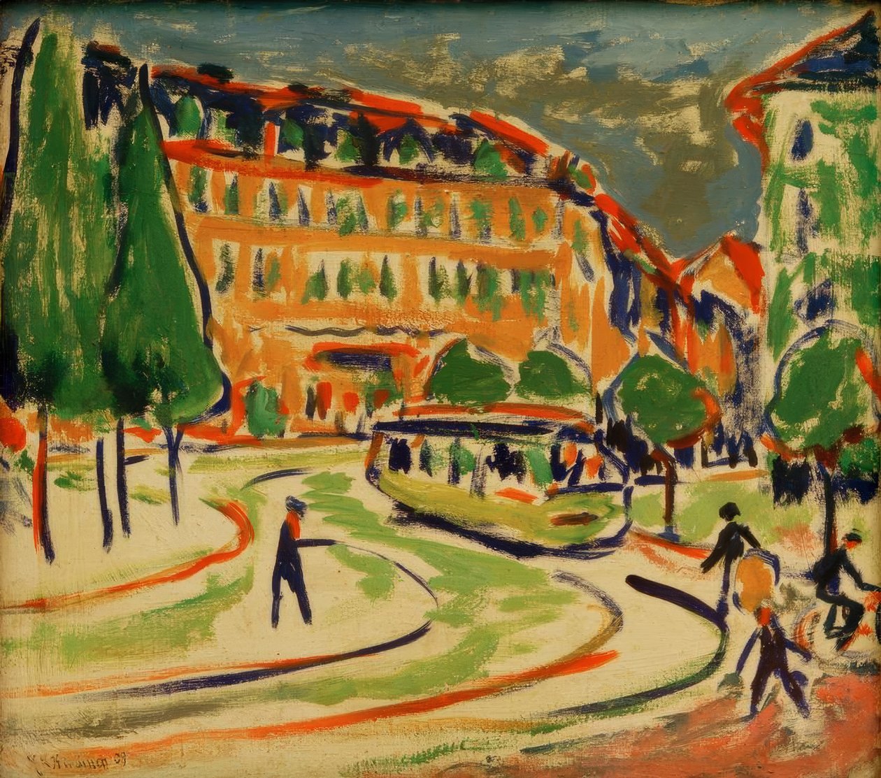 Tramwaj w Dreźnie autorstwa Ernst Ludwig Kirchner