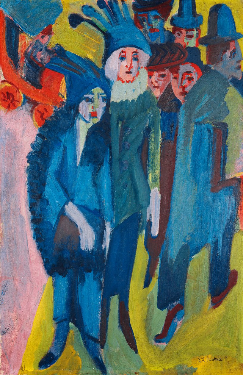 Scena uliczna; Strassenszene, 1913 autorstwa Ernst Ludwig Kirchner
