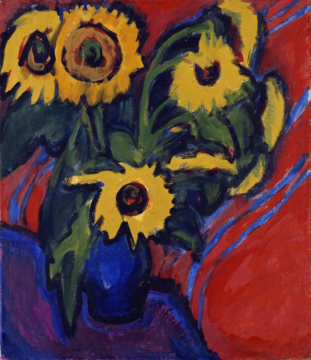 Słoneczniki, 1909-18 autorstwa Ernst Ludwig Kirchner