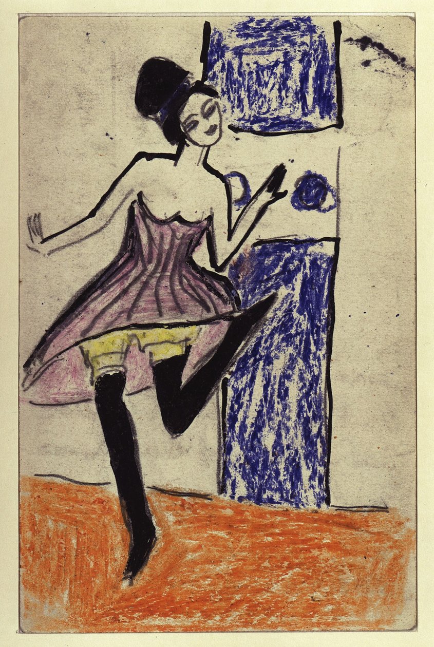 Tänzerin (Postkarte an Maschka Mueller) autorstwa Ernst Ludwig Kirchner