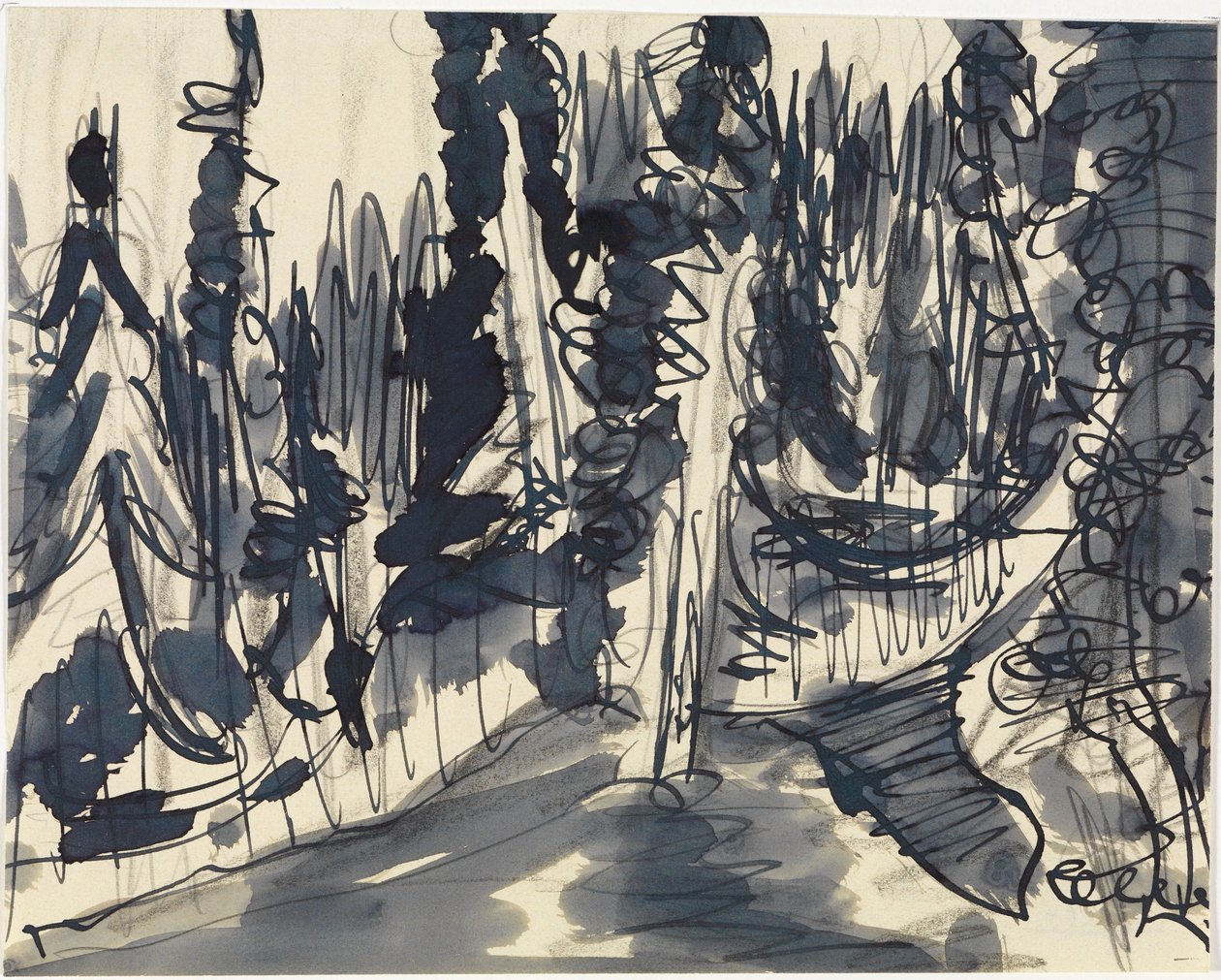 Las jodłowy (studium lasu górskiego) autorstwa Ernst Ludwig Kirchner