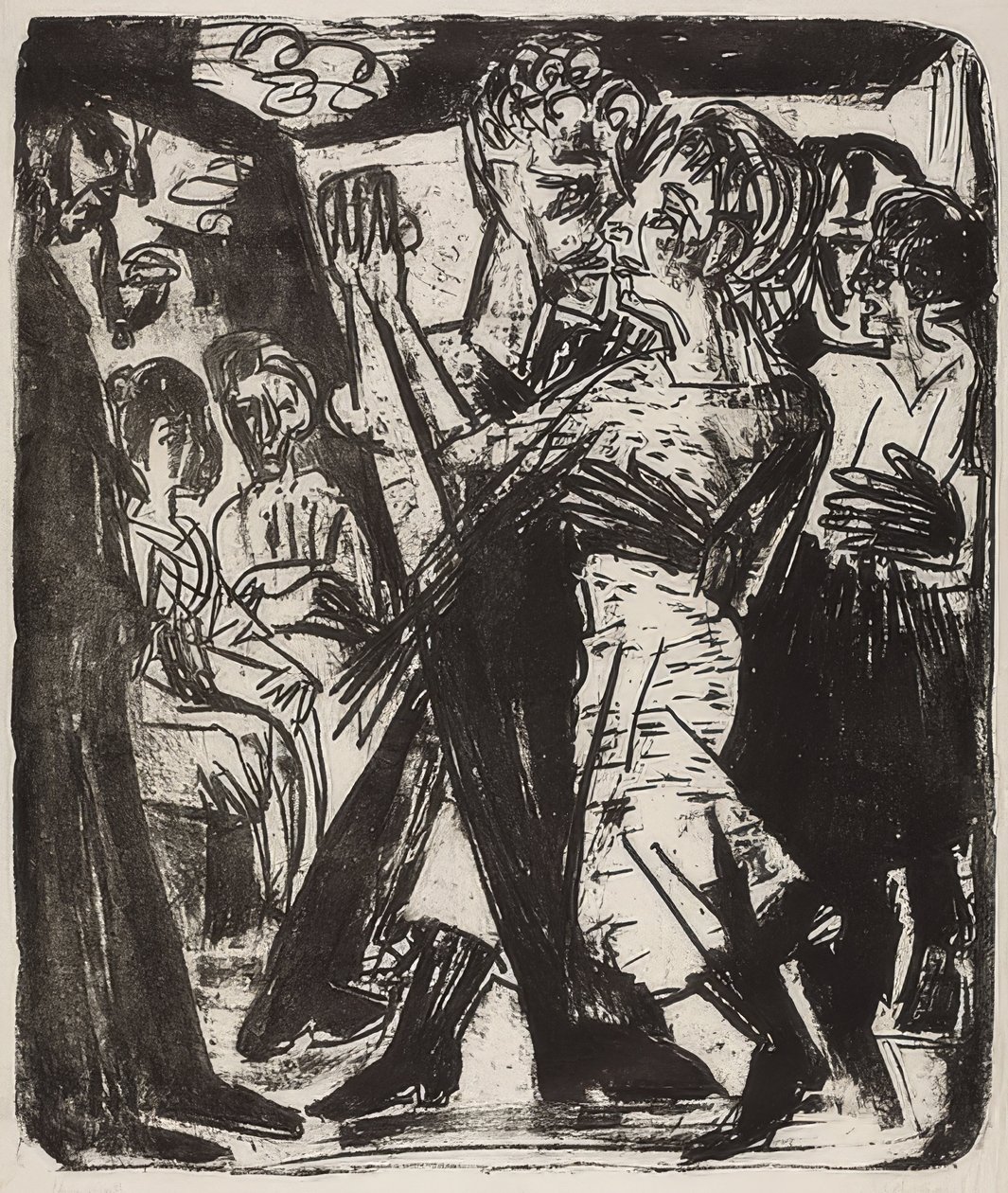 Tańcząca para chłopska. 1920 autorstwa Ernst Ludwig Kirchner
