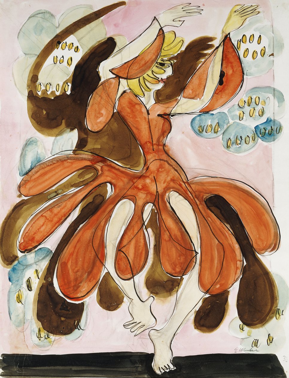 Tancerka Palucca; Die Tanzerin Palucca, c. 1930-31 autorstwa Ernst Ludwig Kirchner