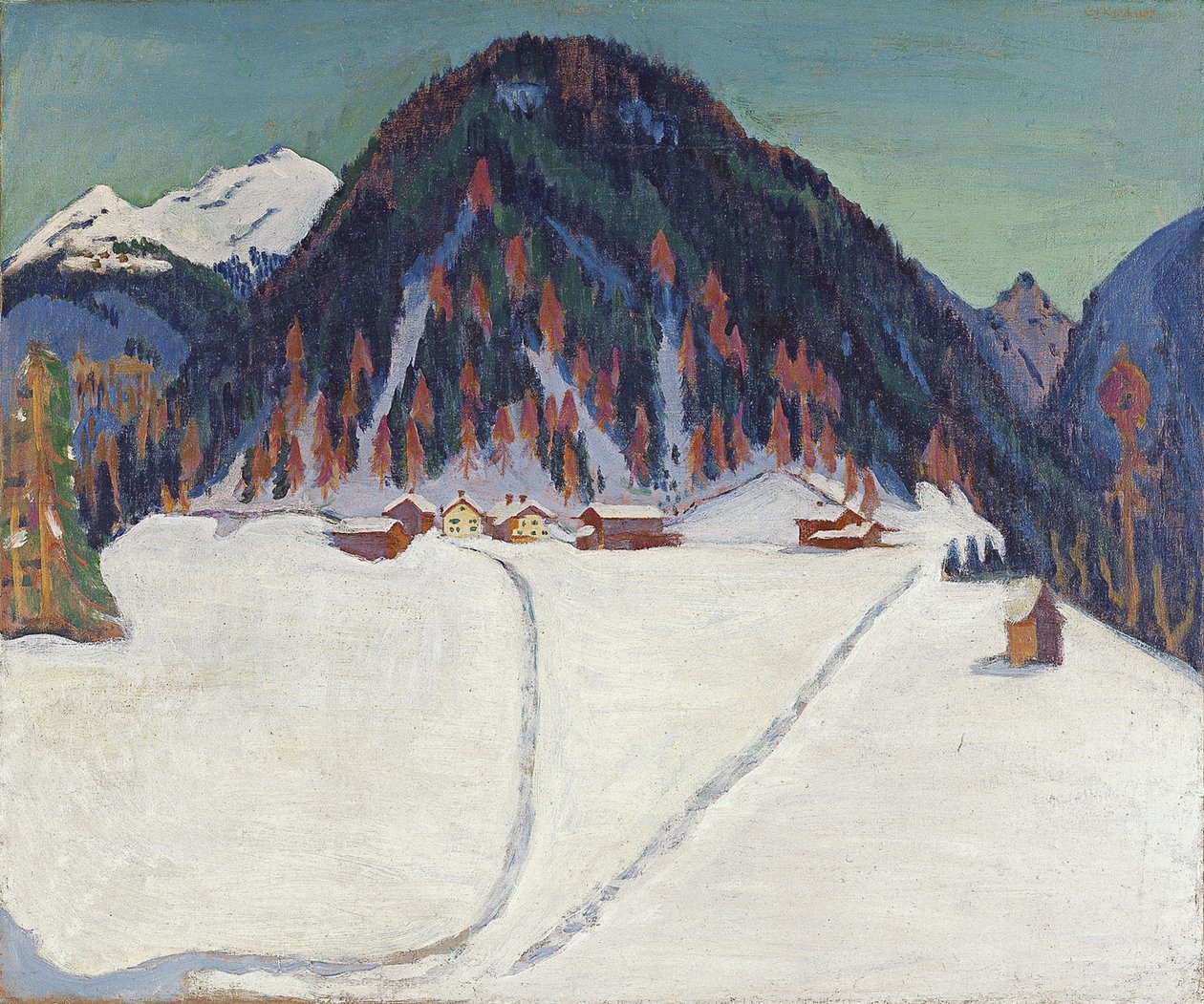 Junkerboden pod śniegiem, ok. 1936-1938 autorstwa Ernst Ludwig Kirchner
