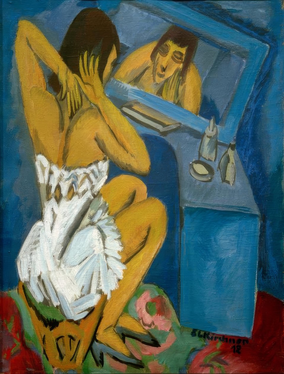 Toaleta; Kobieta przed lustrem autorstwa Ernst Ludwig Kirchner