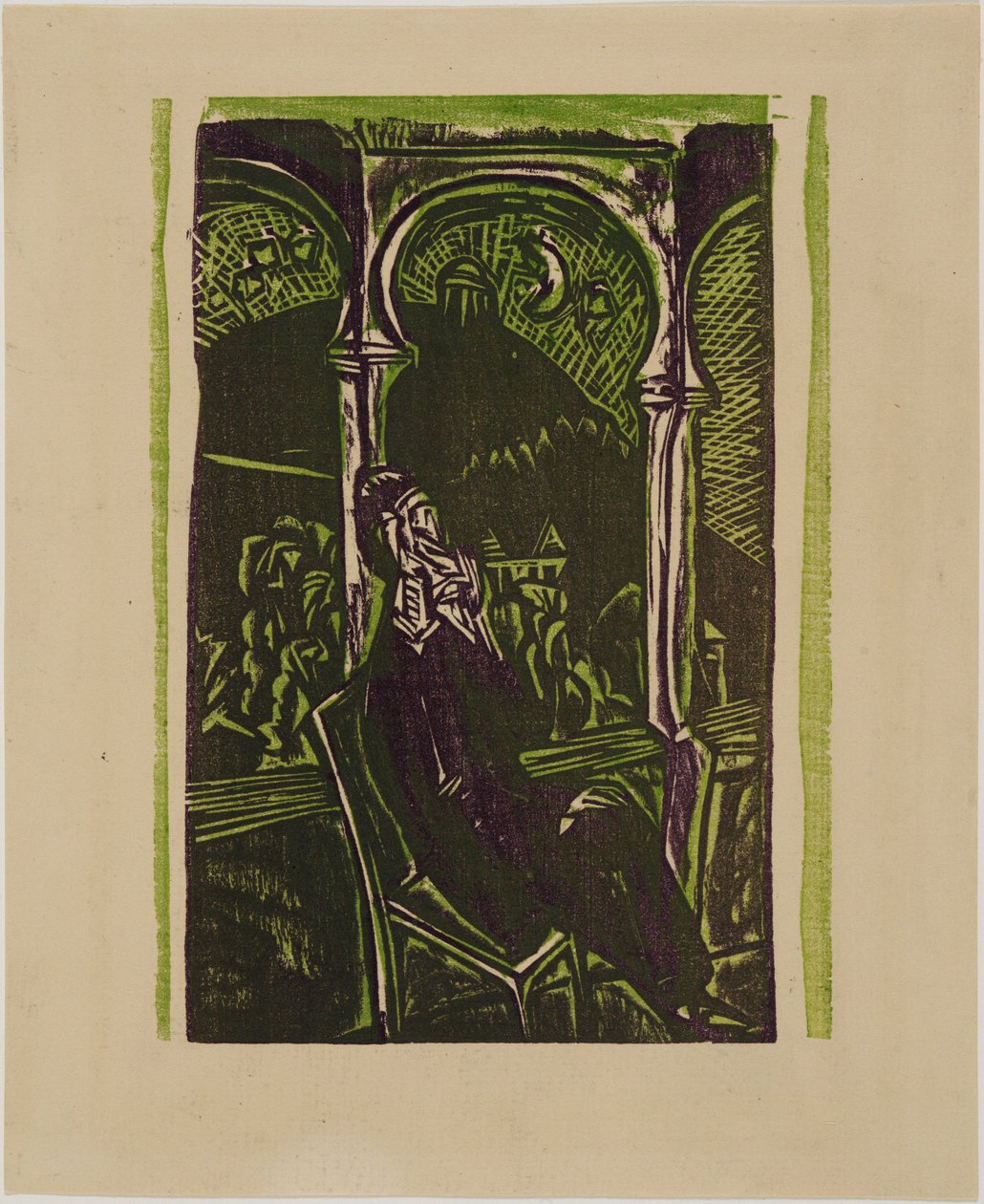 Marzący mężczyzna - Botho Graef siedzący na swoim balkonie, Jena autorstwa Ernst Ludwig Kirchner