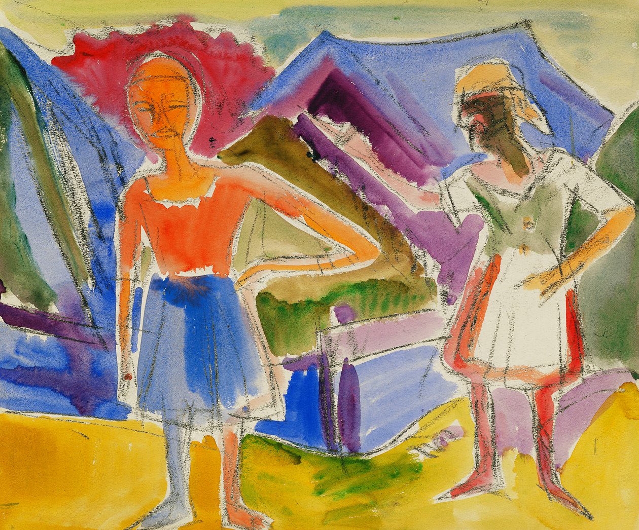 Dwie postacie; dwie postacie, autorstwa Ernst Ludwig Kirchner