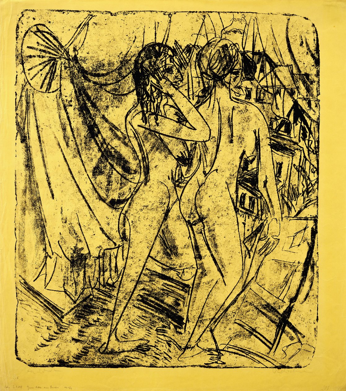 Dwa akty przy oknie, 1915 autorstwa Ernst Ludwig Kirchner