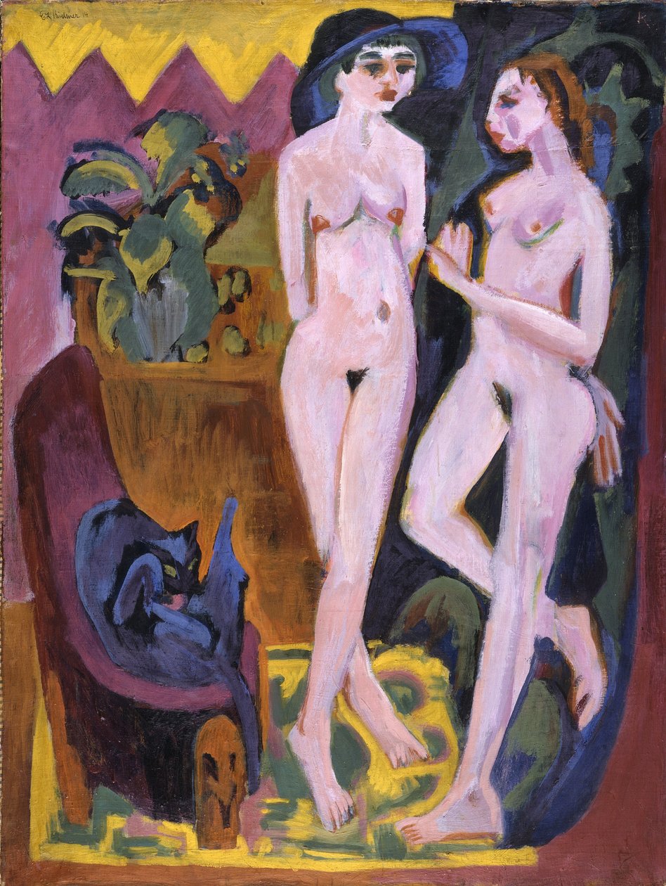Dwa akty w pokoju autorstwa Ernst Ludwig Kirchner