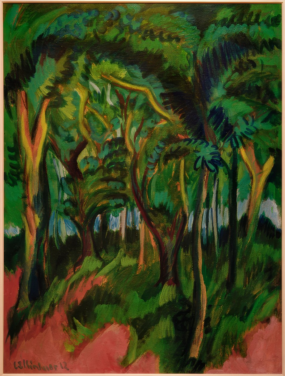 Leśne serce z różowym pierwszym planem autorstwa Ernst Ludwig Kirchner