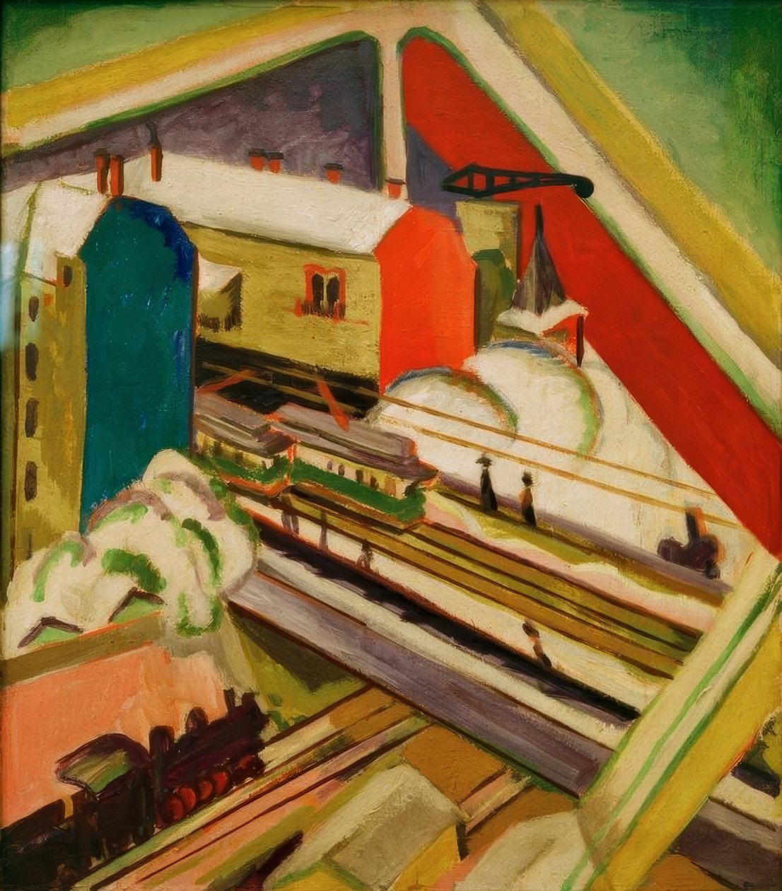 Wannseebahn, widziana przez okno studia autorstwa Ernst Ludwig Kirchner