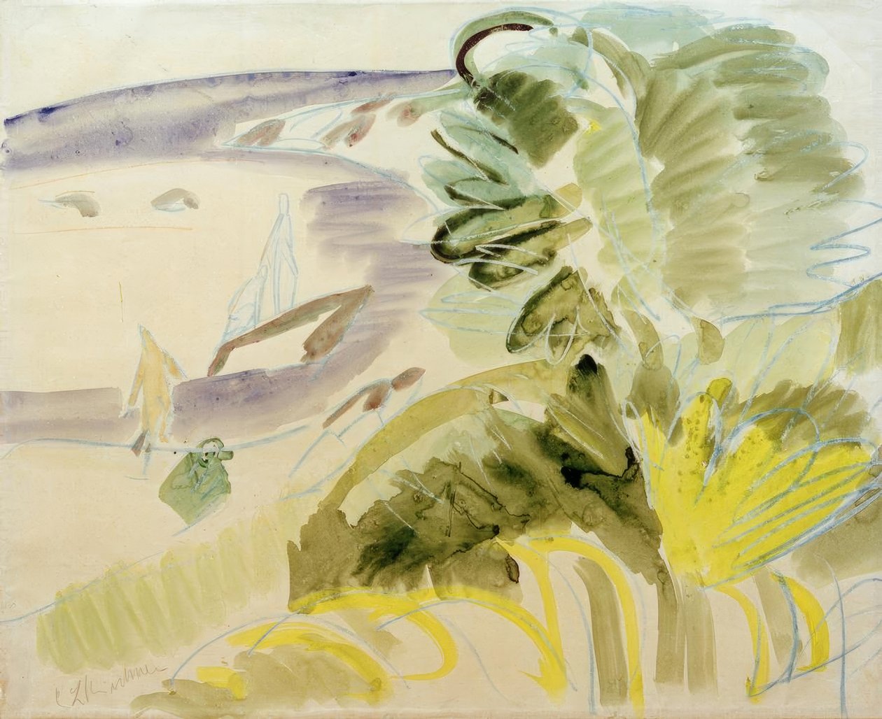 Biała plaża autorstwa Ernst Ludwig Kirchner