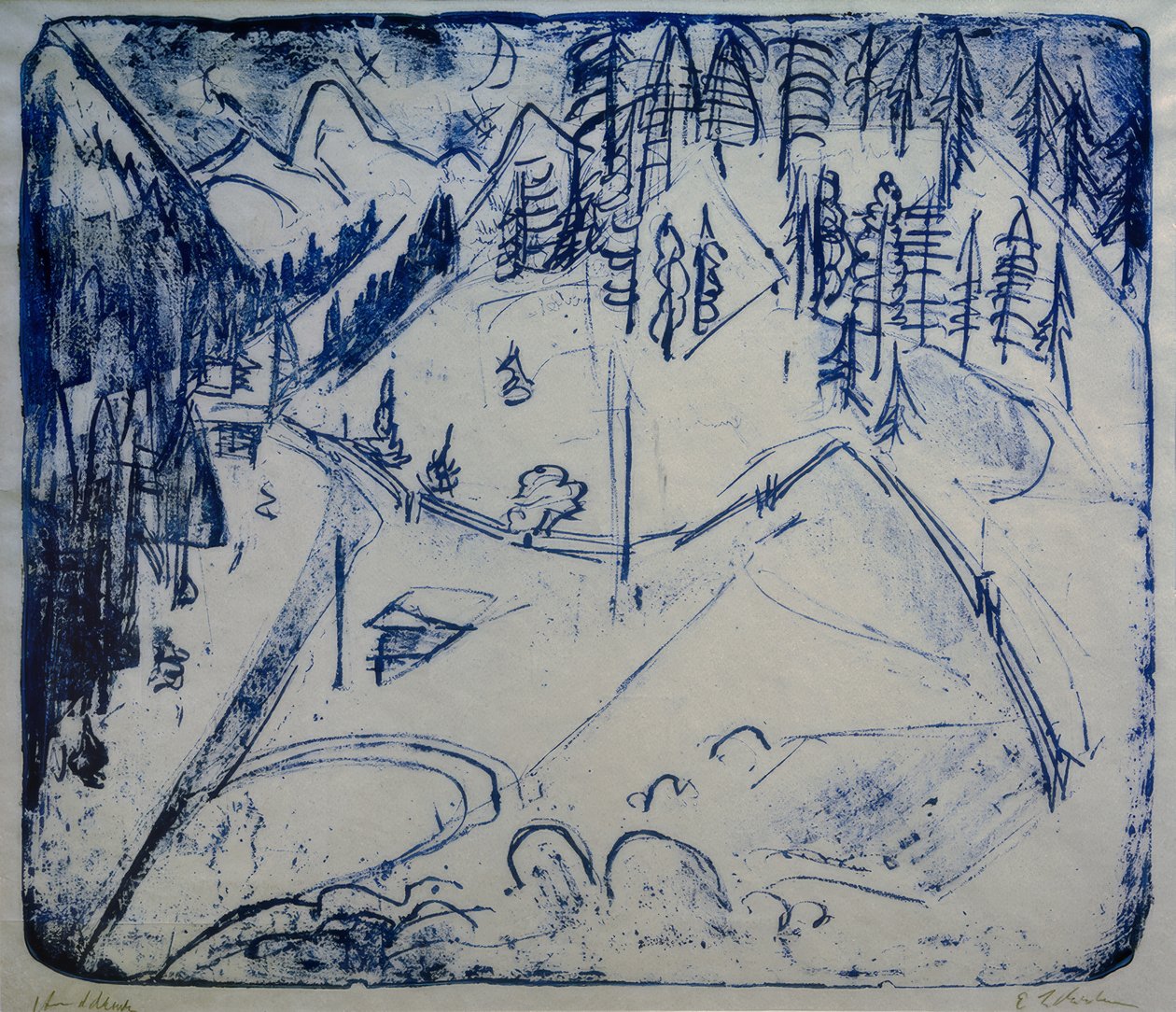 Zimowy krajobraz autorstwa Ernst Ludwig Kirchner