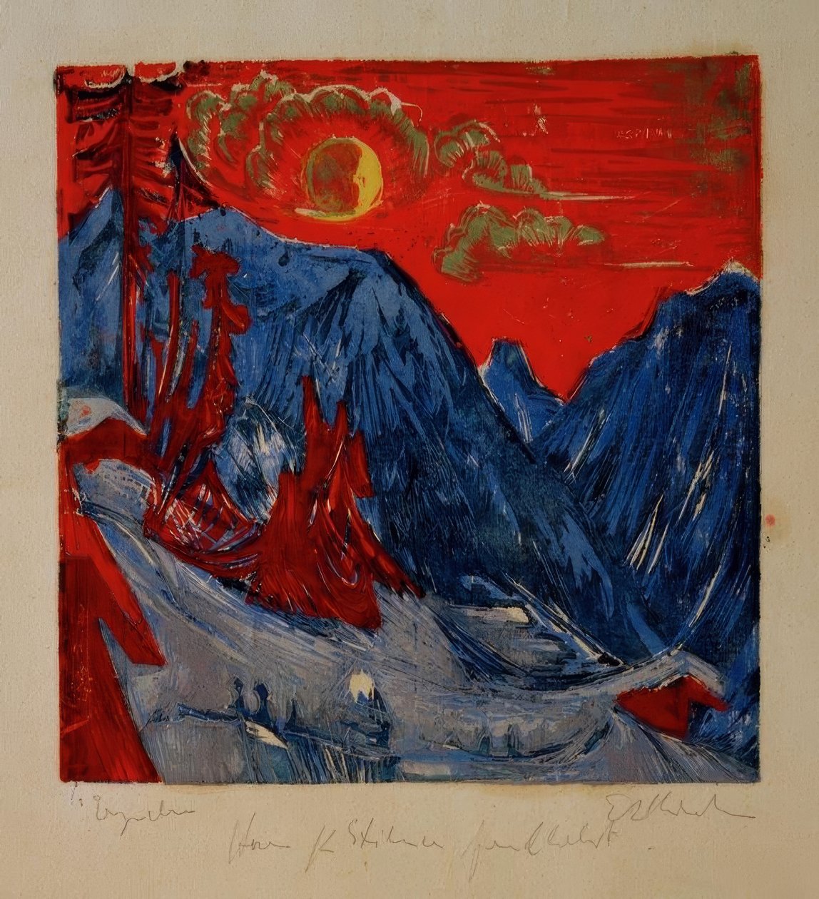 Zimowa noc w ustach autorstwa Ernst Ludwig Kirchner