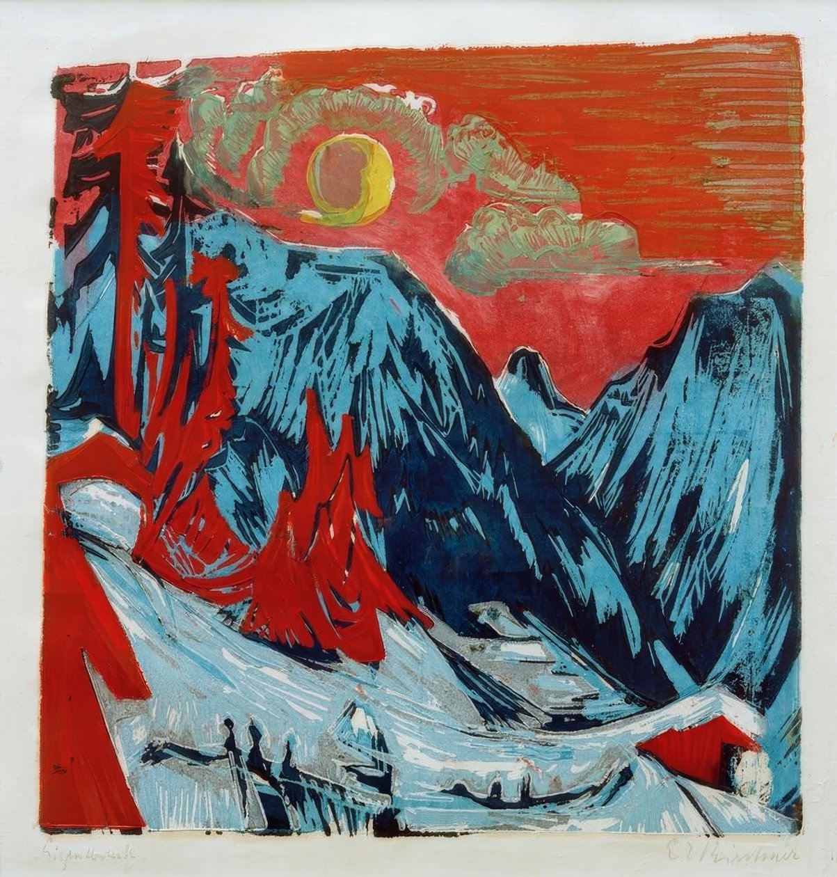 Zimowa noc w ustach autorstwa Ernst Ludwig Kirchner