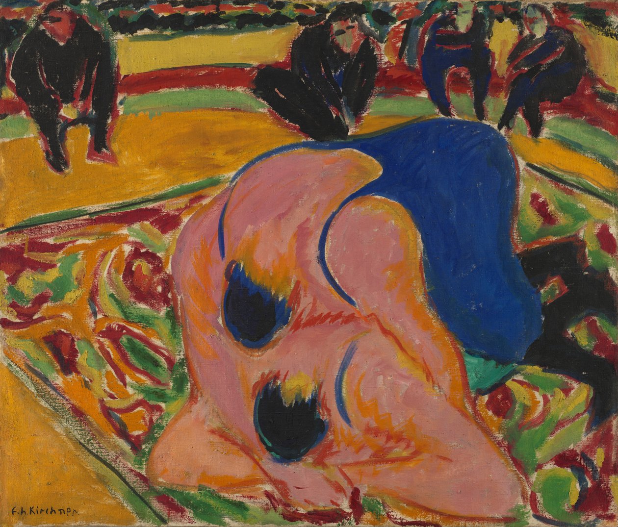 Zapaśnicy w cyrku autorstwa Ernst Ludwig Kirchner