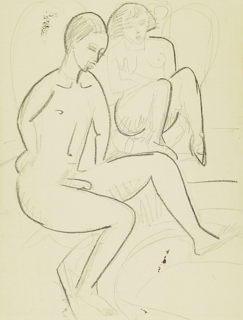 Młoda para w łazience autorstwa Ernst Ludwig Kirchner