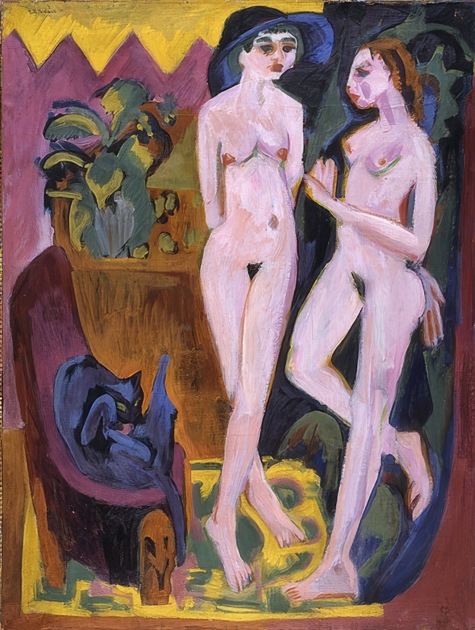 Dwa akty w jednym pokoju. 1914 autorstwa Ernst Ludwig Kirchner