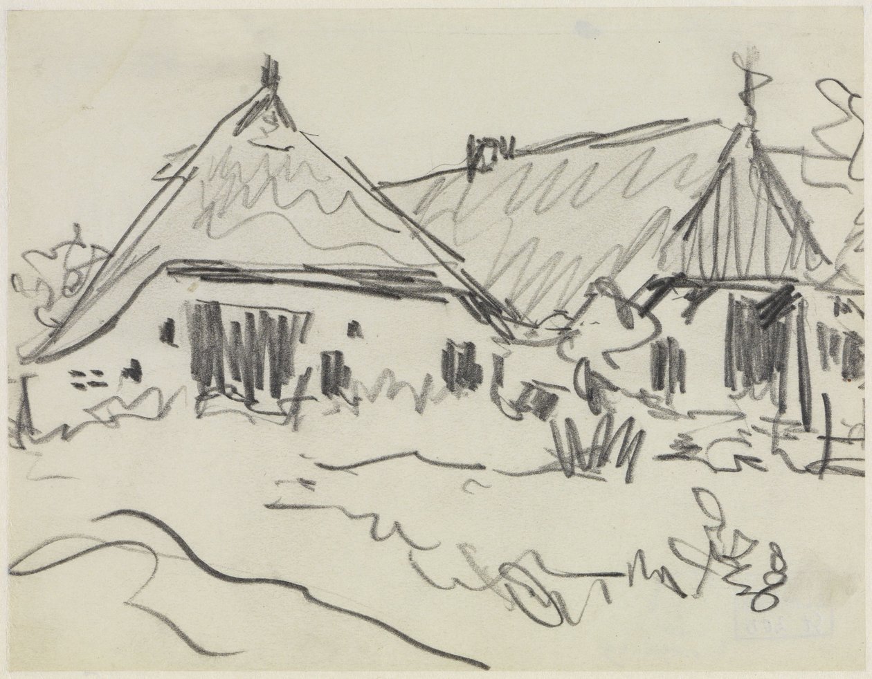 Dwa gospodarstwa rolne na wyspie Fehmarn autorstwa Ernst Ludwig Kirchner