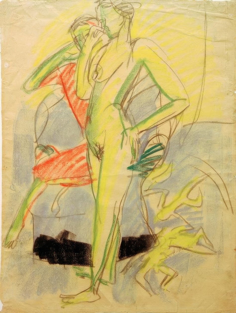 Dwie postacie w pokoju autorstwa Ernst Ludwig Kirchner