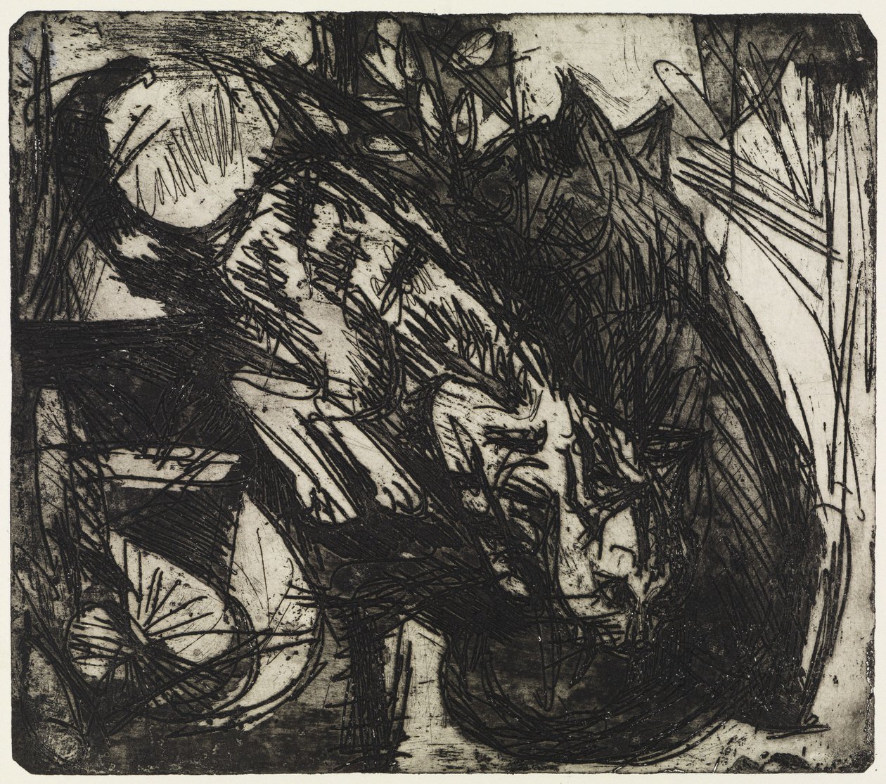 Dwa koty/schroniska górskie – Stafelalp autorstwa Ernst Ludwig Kirchner