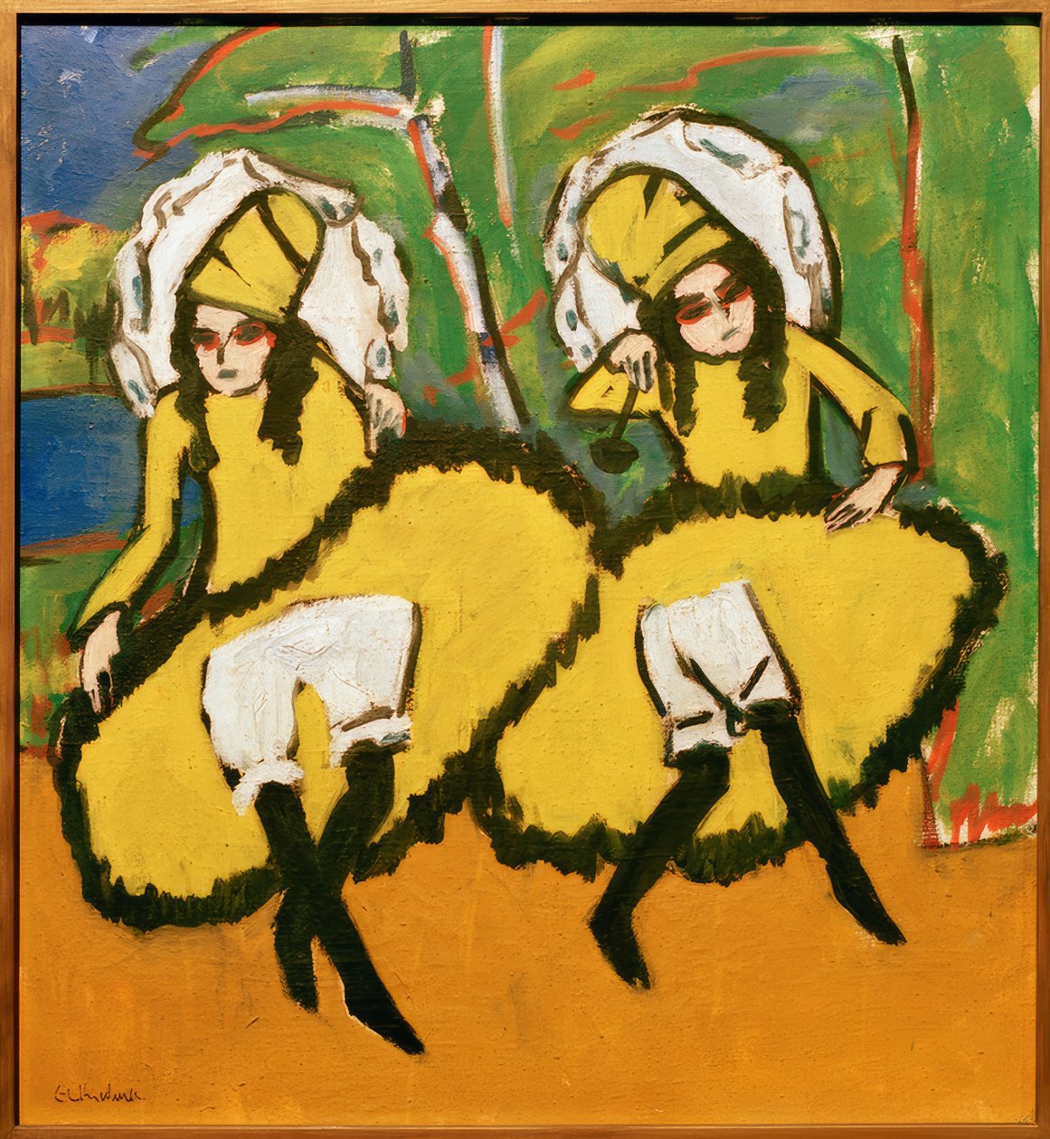 Dwóch tancerzy autorstwa Ernst Ludwig Kirchner
