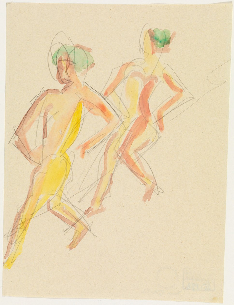 Dwoje tancerzy autorstwa Ernst Ludwig Kirchner