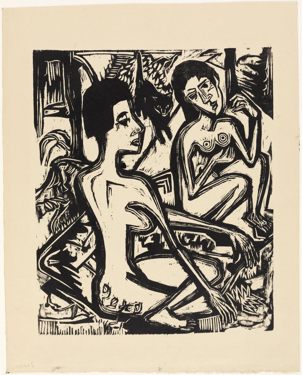 Dwie nagie kobiety w lesie autorstwa Ernst Ludwig Kirchner
