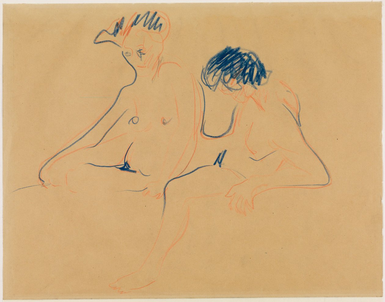 Dwa akty w pozycji siedzącej (lub: Naga para) autorstwa Ernst Ludwig Kirchner