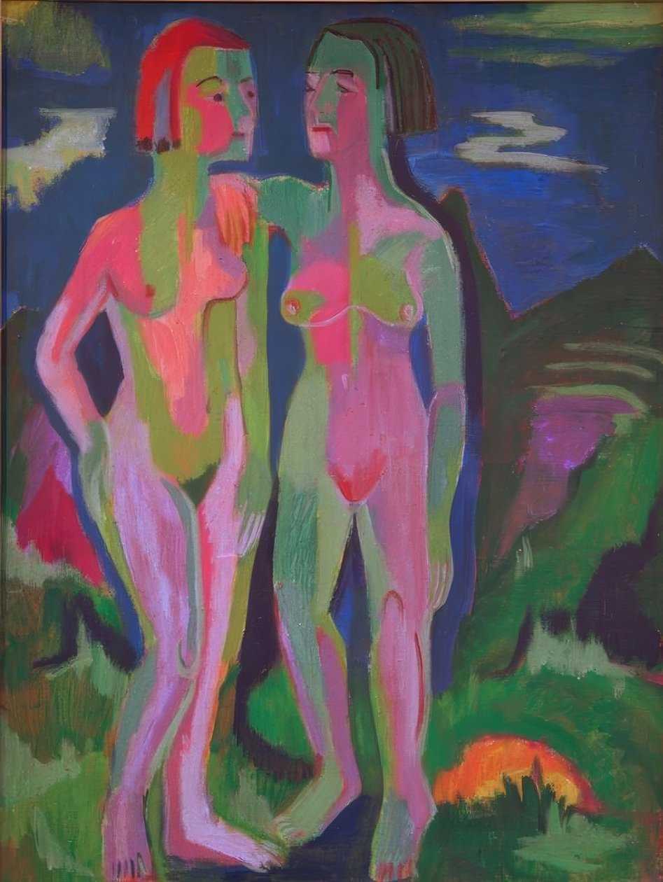 Dwa akty kobiece w krajobrazie autorstwa Ernst Ludwig Kirchner