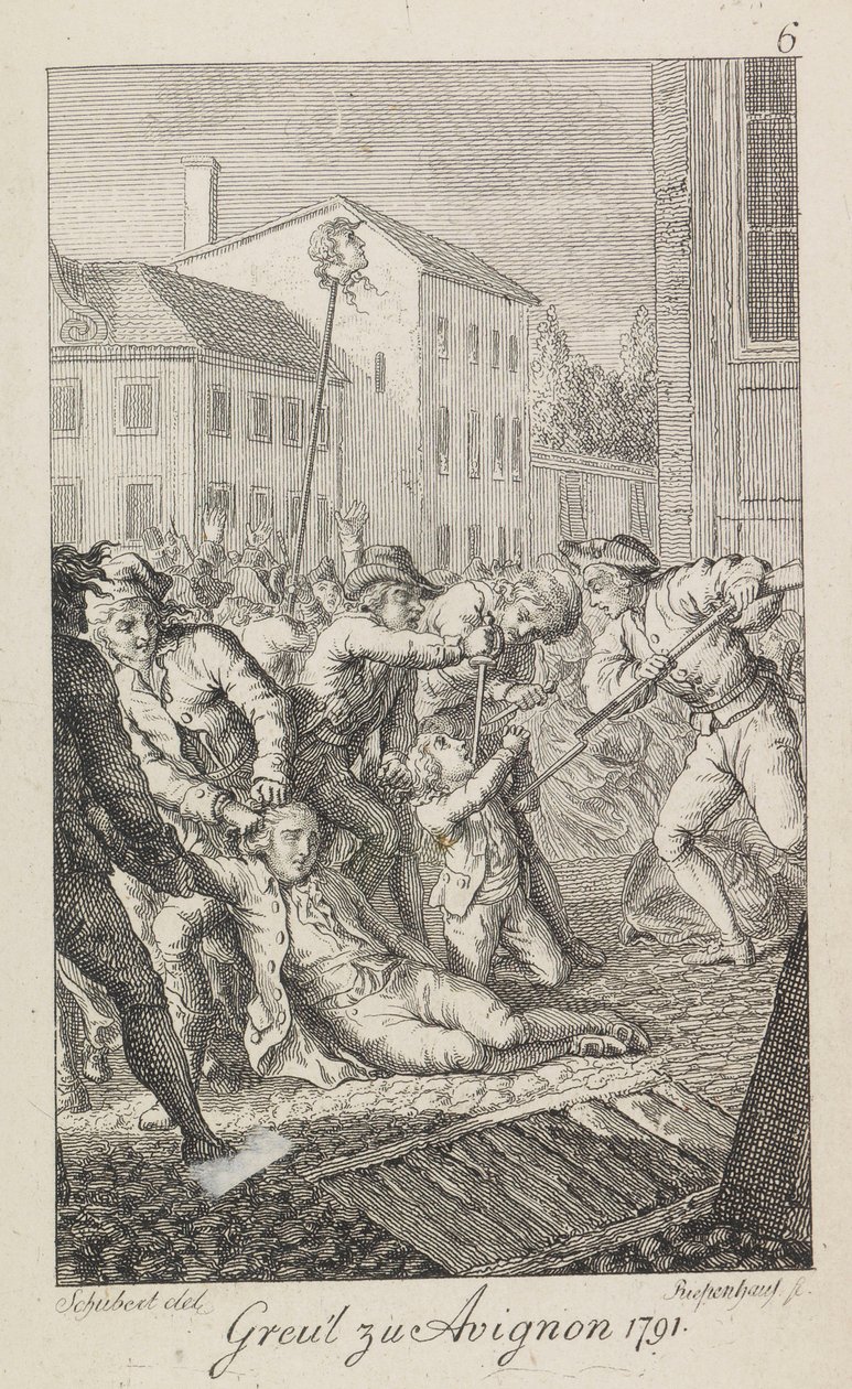 Masakry La Glacière w dniach 16-17 października 1791, 1793-1799. autorstwa Ernst Ludwig Riepenhausen