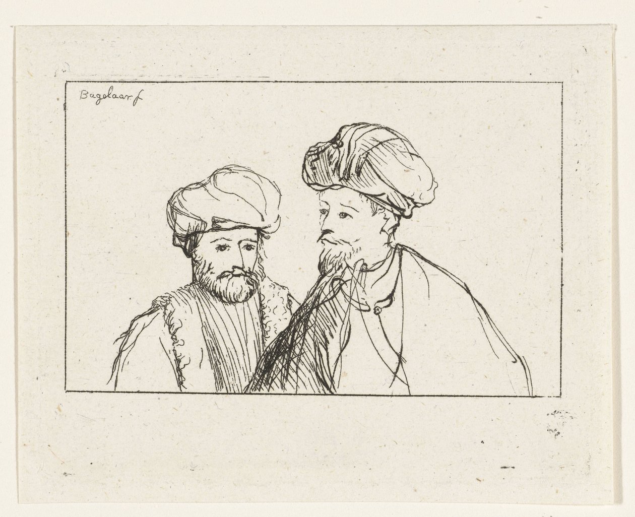 Portret dwóch mężczyzn w turbanach autorstwa Ernst Willem Jan Bagelaar