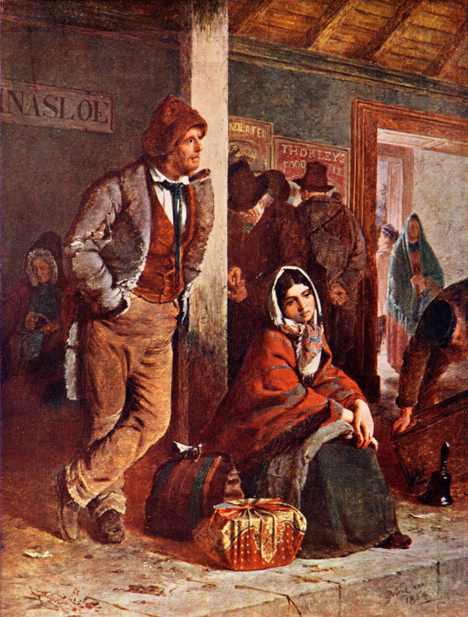 Emigranci - z obrazu Erskine Nicol autorstwa Erskine Nicol