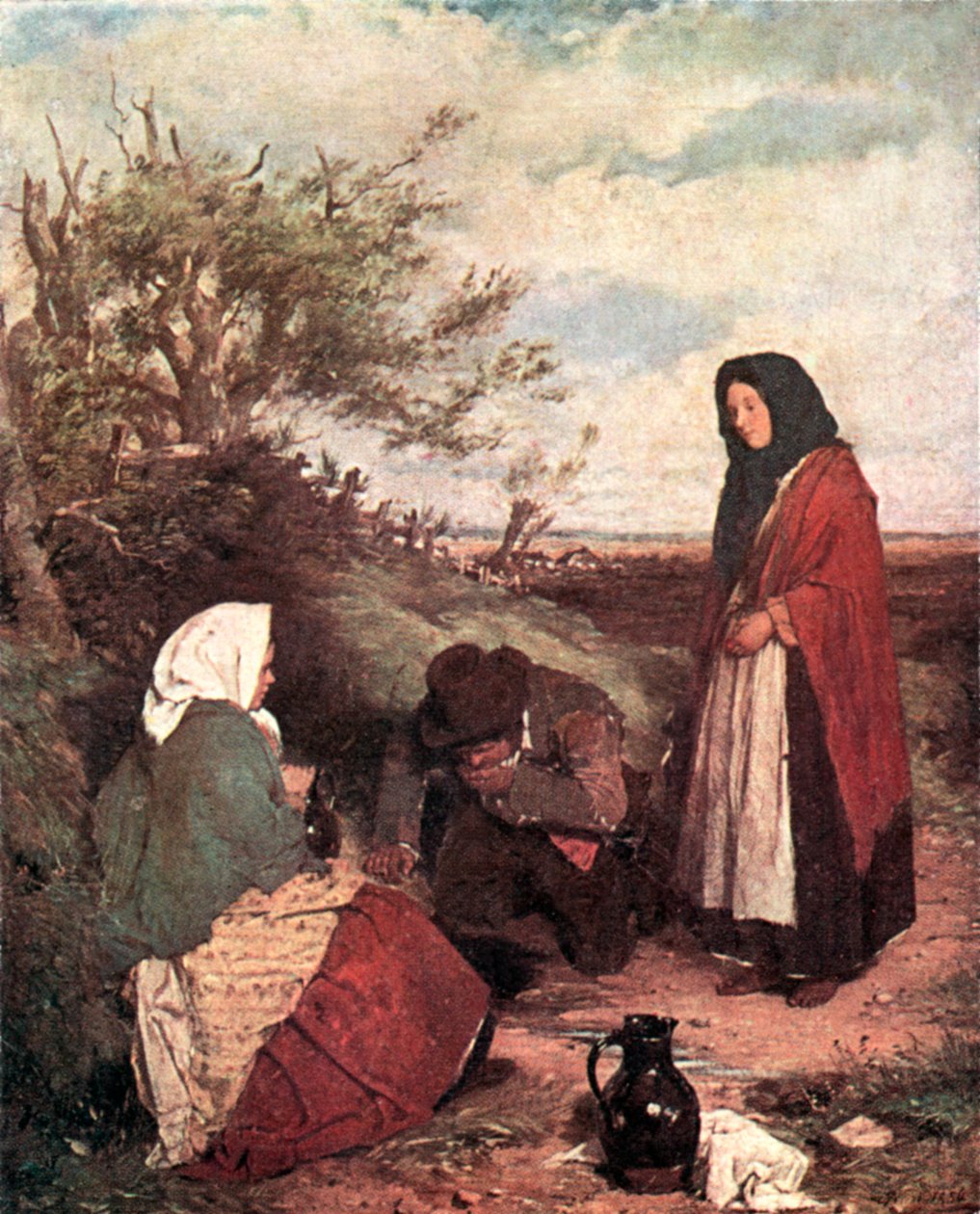 Cyganie na drodze (kolorowa litografia) autorstwa Erskine Nicol