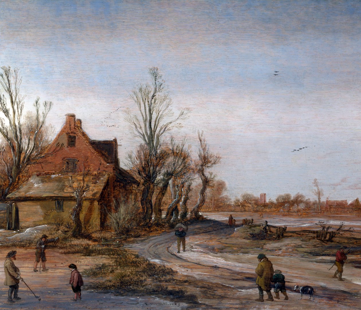 Zimowy krajobraz.[1] autorstwa Esaias van de Velde