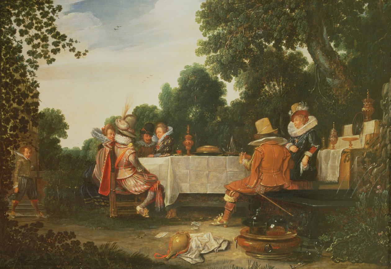 Impreza w ogrodzie autorstwa Esaias I van de Velde
