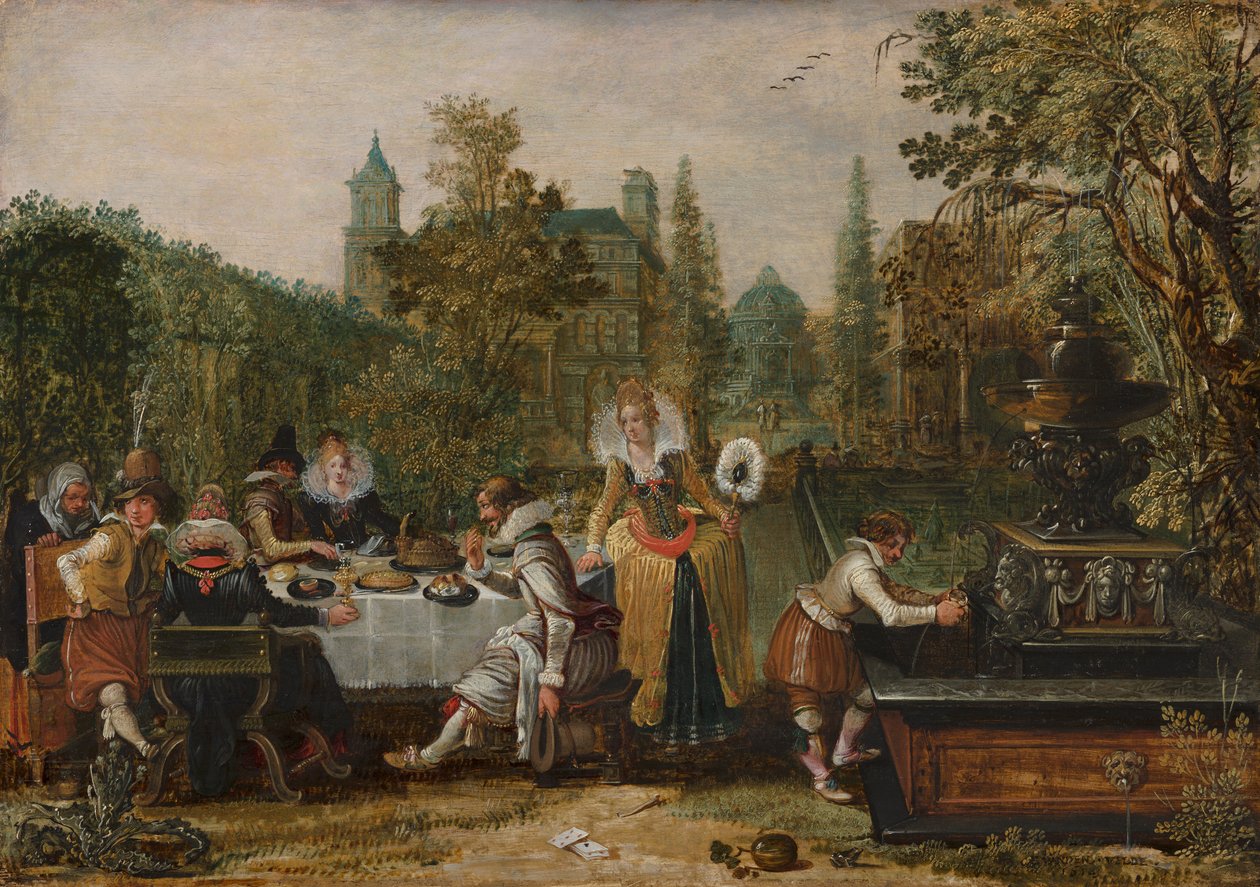 Wesoła firma w parku, 1614 autorstwa Esaias van de Velde
