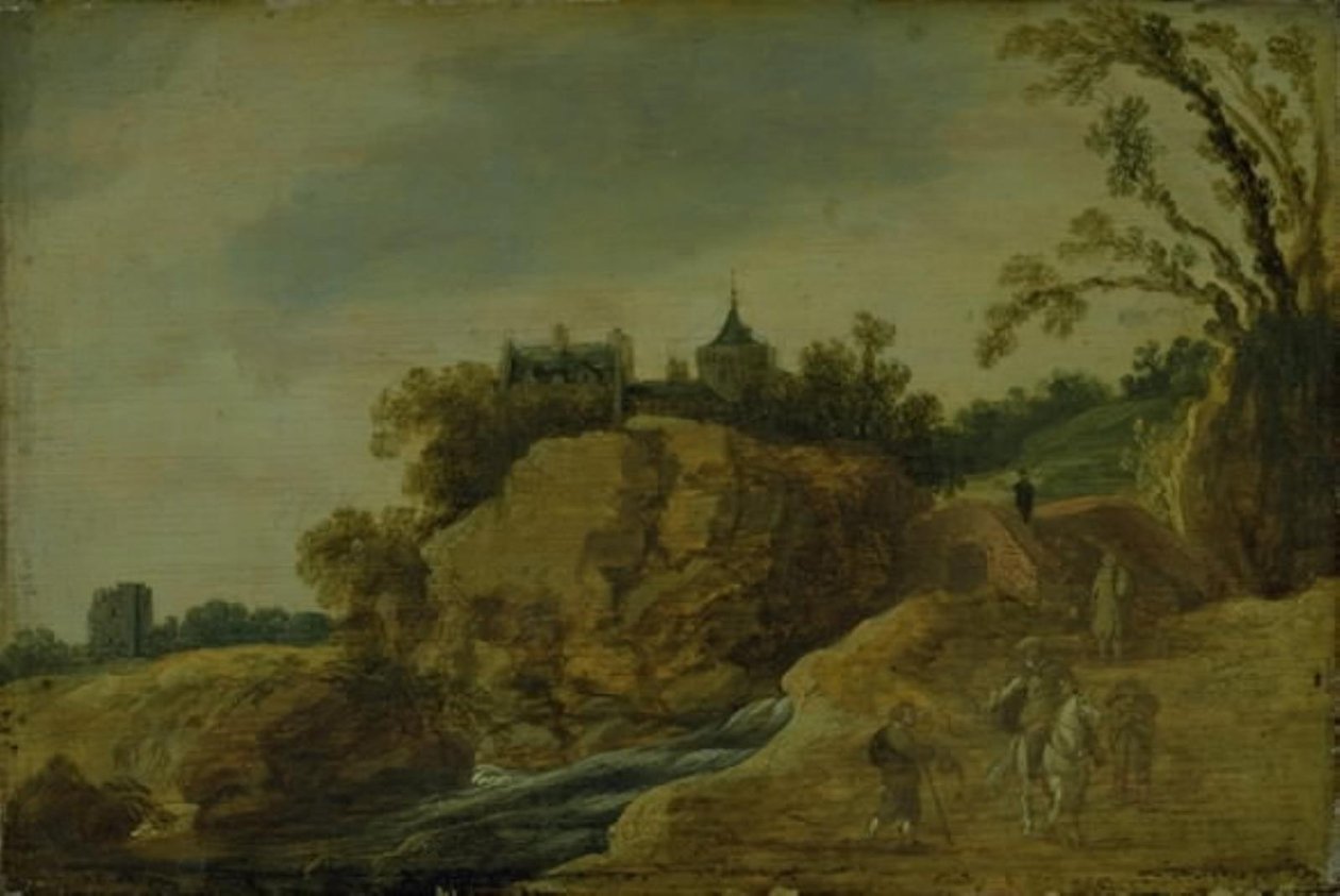 Skalisty krajobraz z zamkiem autorstwa Esaias van de Velde