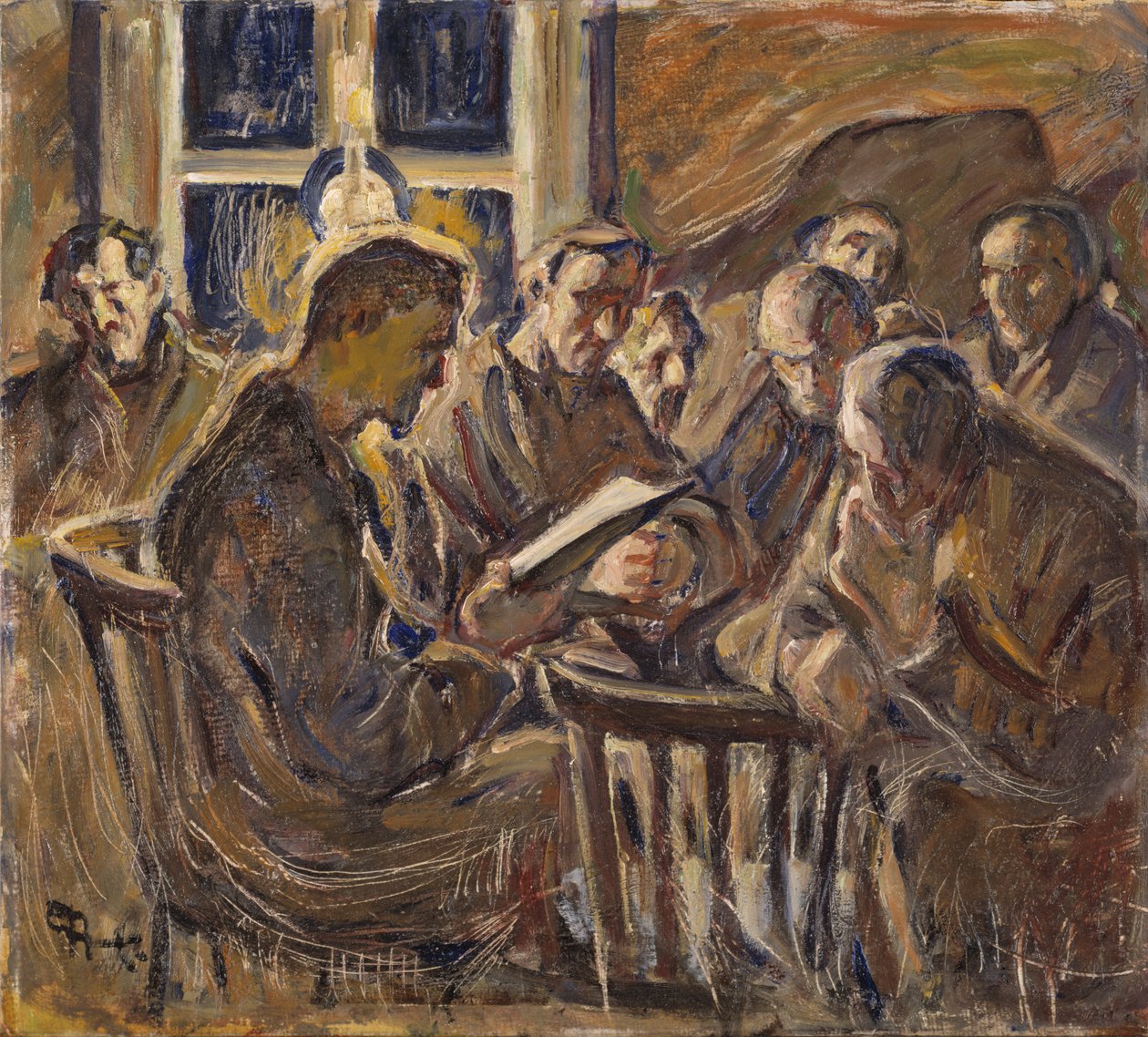 Spotkanie, 1929 (olej na papierze) autorstwa Ester Almqvist