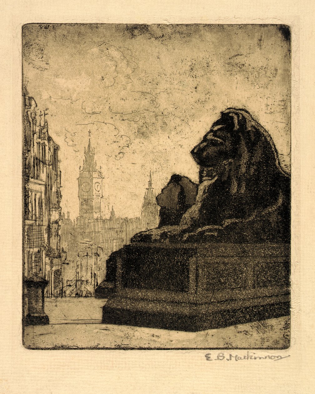 Lwy na londyńskim placu autorstwa Esther Blaikie MacKinnon