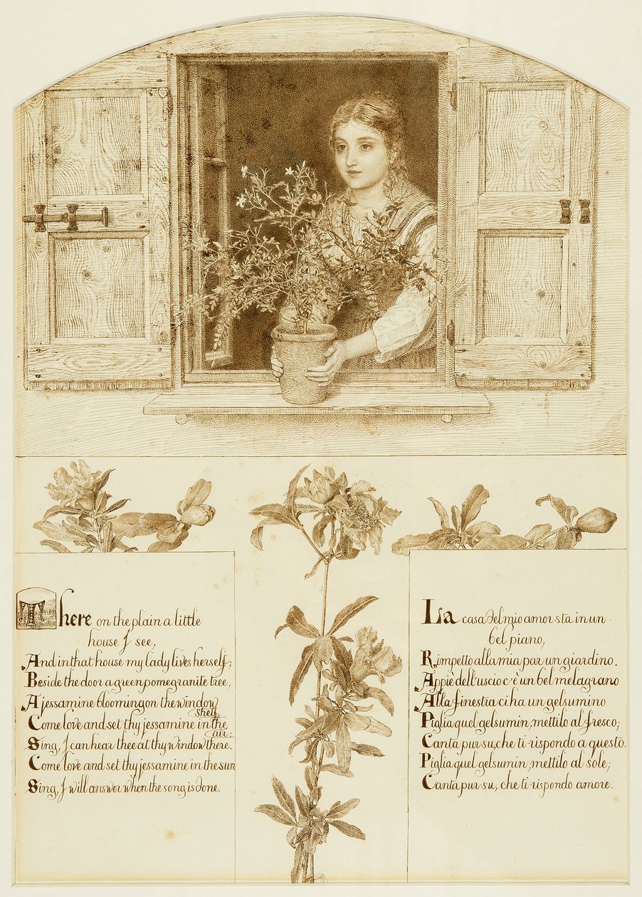 Okno Jessamine w kierunku „Przydrożnych pieśni Toskanii” autorstwa Esther Frances (1837 1917) Alexander