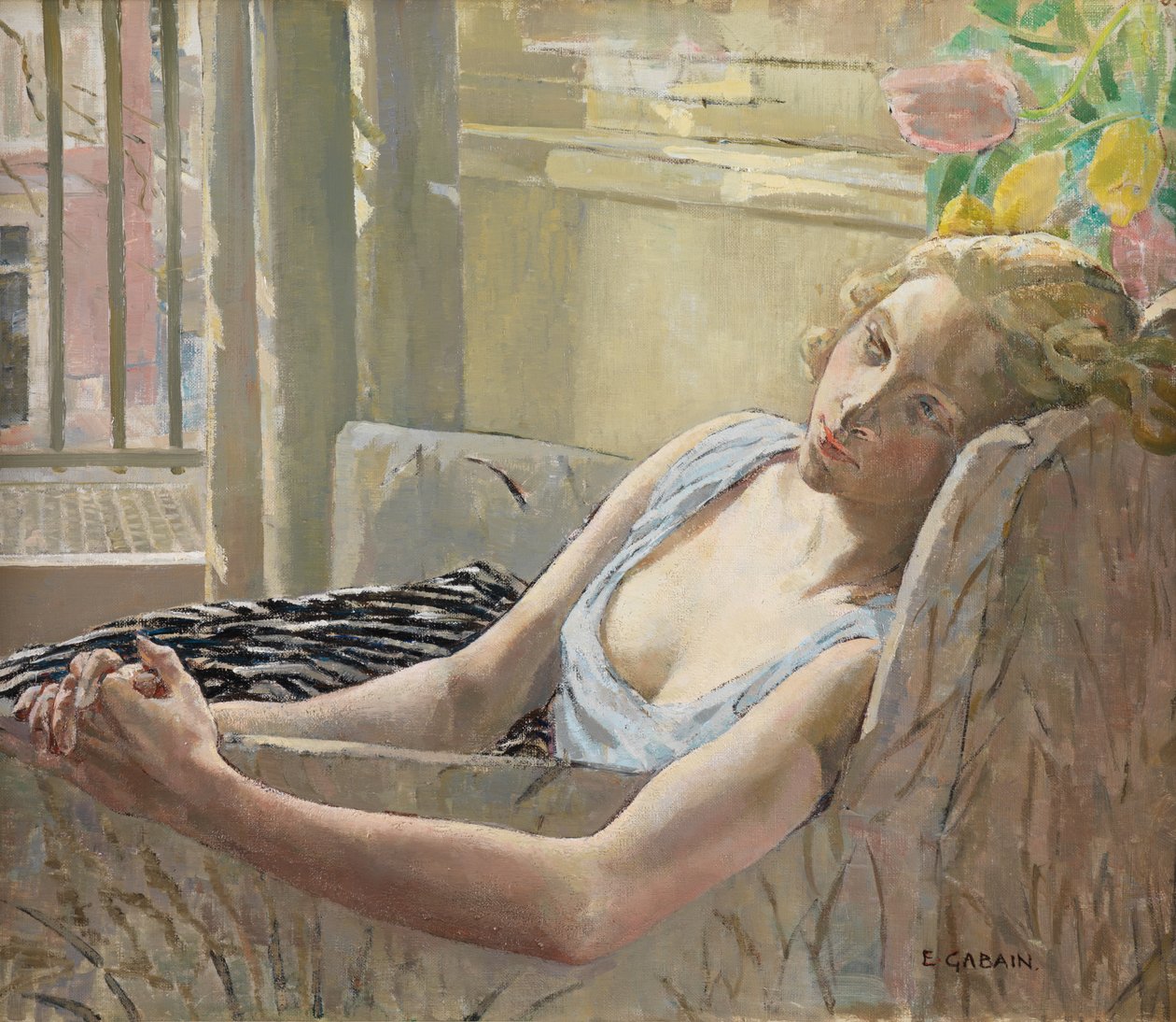 Znużenie (olej na płótnie) autorstwa Ethel Gabain