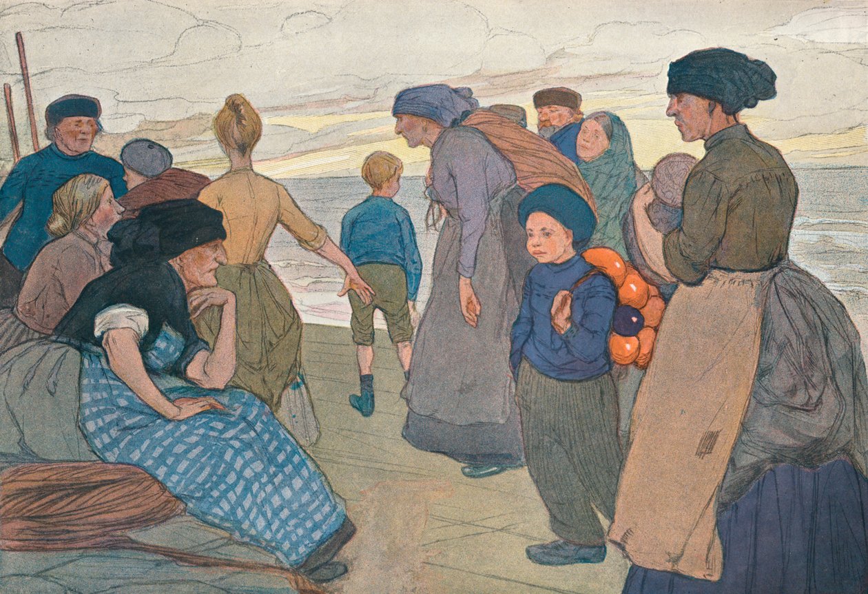 "Yorkshire Fisherfolk", ok. 1900 r autorstwa Ethel Kate Burgess