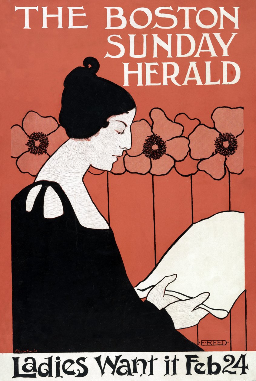 The Boston Sunday Herald - Ladies Want It 24 lutego, wyd. ok. 1900 autorstwa Ethel Reed