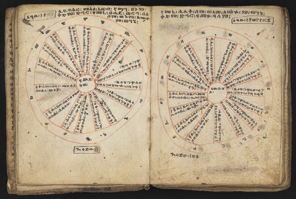 Lub 12034 f.18v i f.19r, Cykl królów (welum) autorstwa Ethiopian School