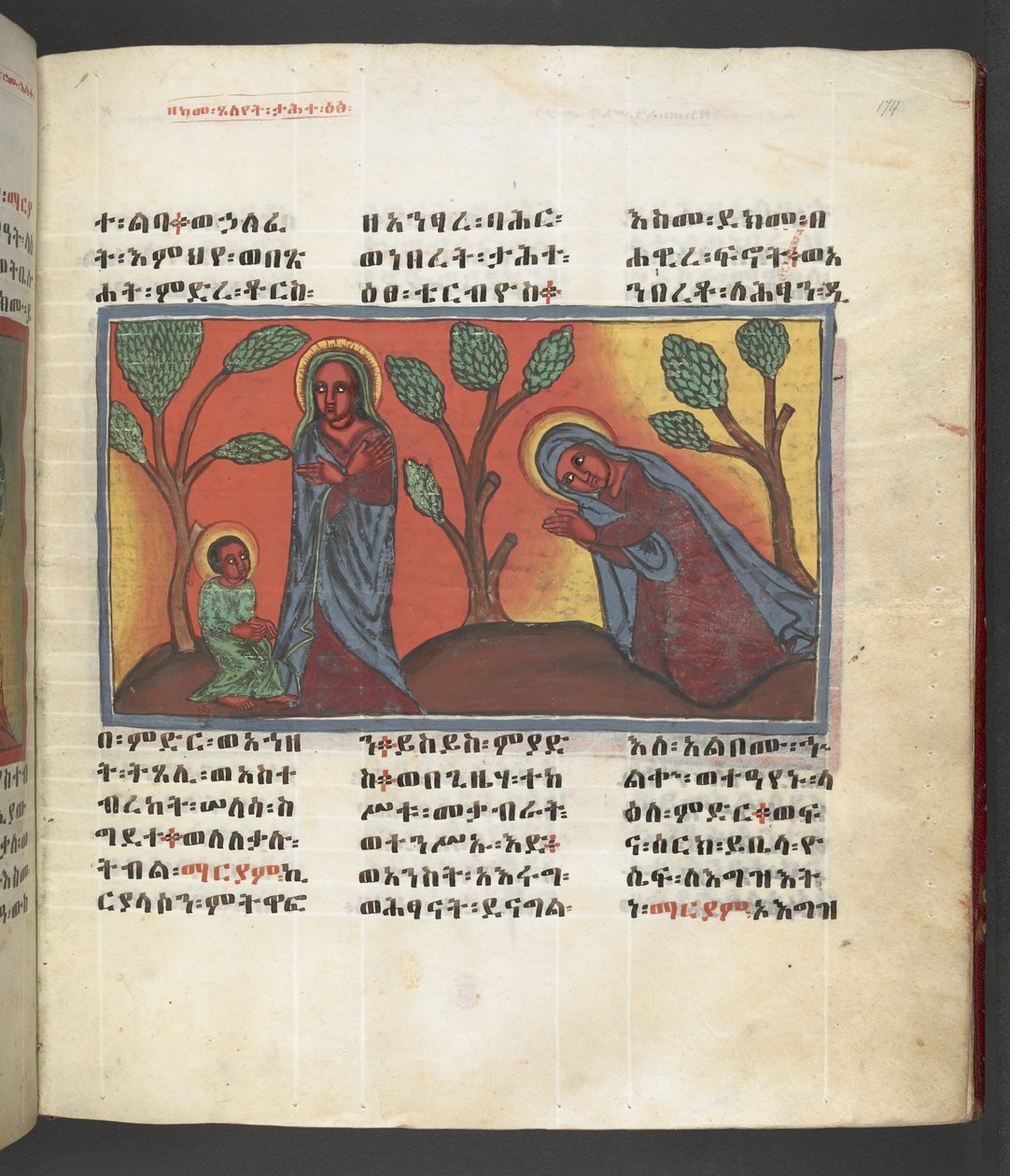 Lub. 607 f174r, Scena z życia Matki Boskiej, z 
