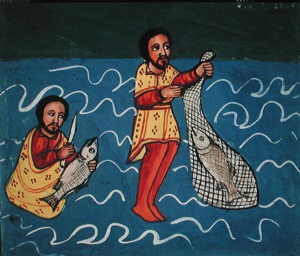 Dwóch Rybaków (welum) autorstwa Ethiopian School